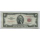 ESTADOS UNIDOS 2 DOLARES SELLO ROJO 1953 BILLETE EN BUEN ESTADO